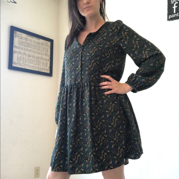 Zara Dresses & Skirts - Trafaluc Zara green boho dress size large